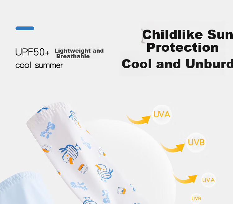Babu Bean Kids Sun Protection Arm Sleeves Unisex Summer Ice Silk Cooling Sleeves Outdoor Baby UV Protection 1