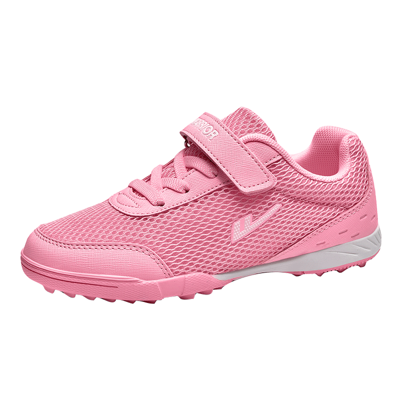 Warrior Kids Soccer Shoes TF Studs Breathable Mesh Slip-On Summer Boys Girls 463 Pink Size 35