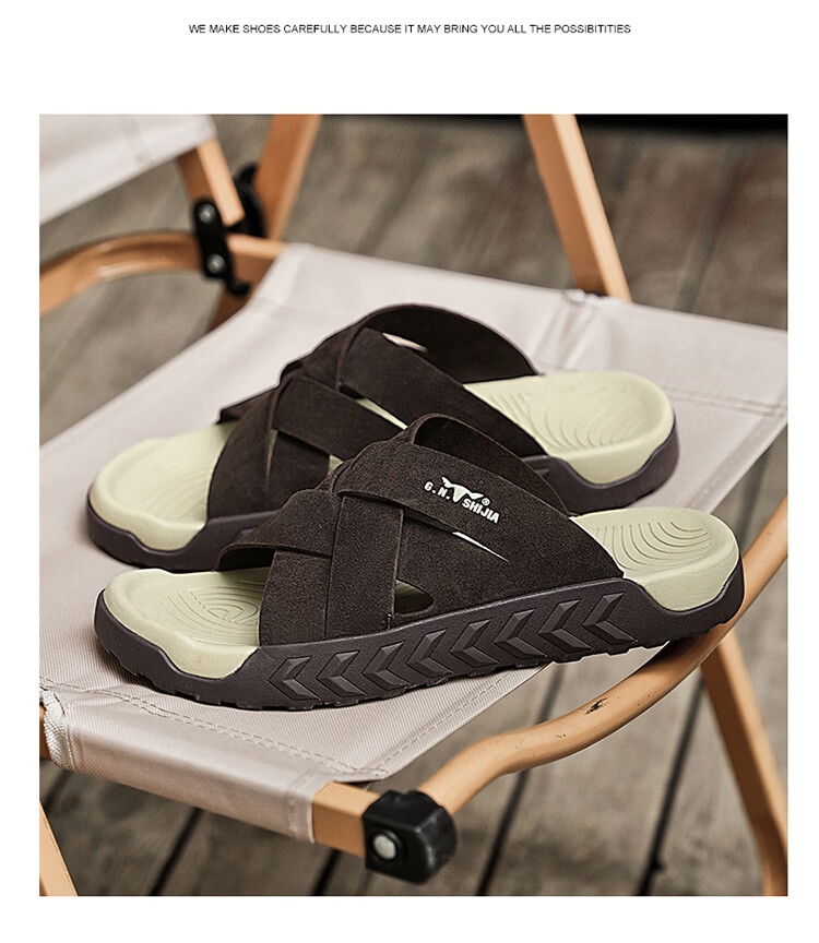 Bull Family Men's Summer New Outdoor Slippers Casual Breathable Beach Sandals Retro Versatile Roman Slippers 27