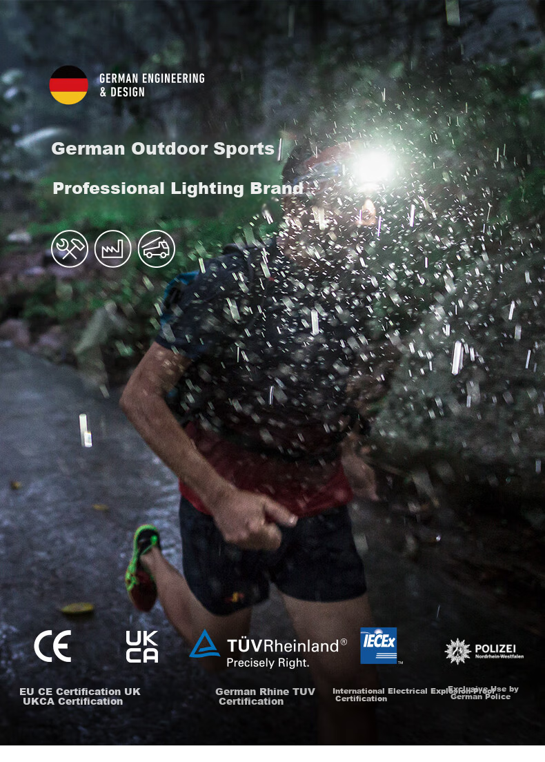LED LENSER , German High-Intensity Headlamp, NEO1R Ultra-Lightweight Night Running Light, Long Battery Life Running Light, Red Light, Stylish Equipment 1