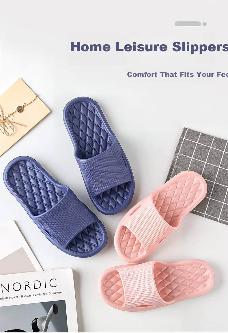FOOTOPPO Minimalist Style Summer Soft Sole Non-Slip Bathroom Slippers for Men and Women, Comfortable Home and Elderly House Slippers 1