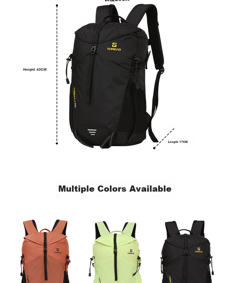 TOREAD Hiking Backpack Outdoor Commuting Travel Bag Lightweight Eco-friendly 20L Large Capacity Pressure-Reducing School Bag Electric Purple 7