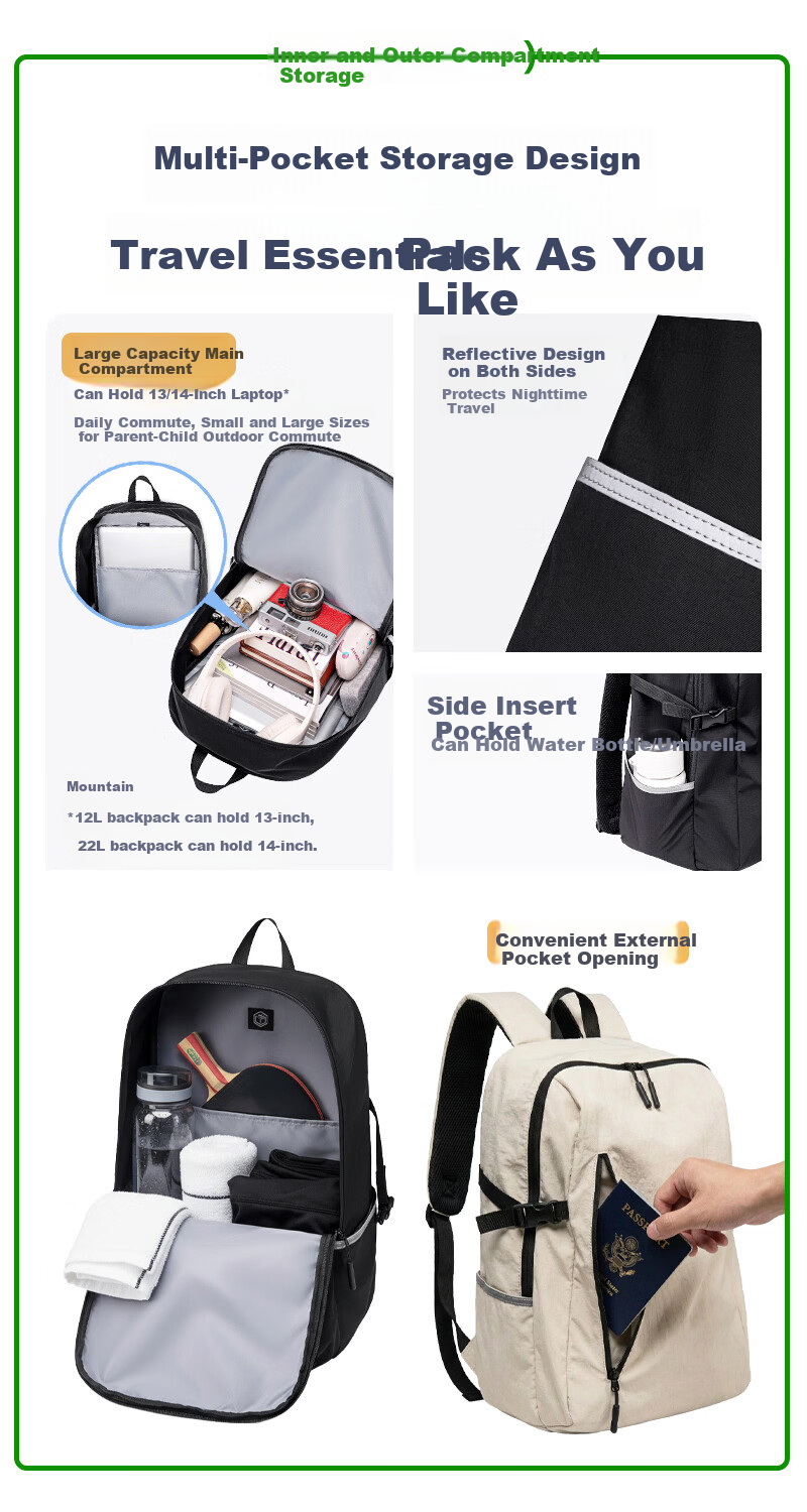 JD Jingzao Xiaobai Bag PRO 28L Independent Laptop Compartment Backpack Water-Repellent White 4