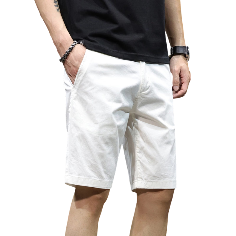 JEEP Men's Summer White Straight Casual Loose Fit Five-Point Shorts White 33