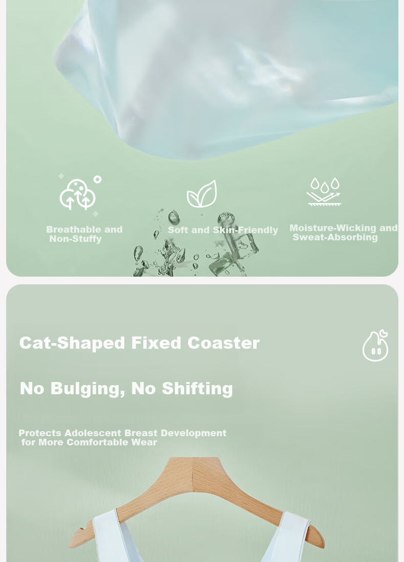 COCO SMART Children's Underwear 12-15 Years Girls Thin Breathable Vest Development Stage Primary School Girls First Stage Bra 3