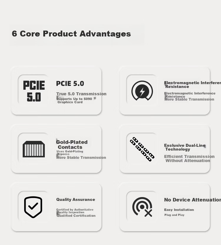 MOGE PCIE 4.0 Graphics Card Extension Cable, Adapter Cable, PCIE X16 to X16 Connection Cable, 180-Degree Vertical Installation, No Damage, 20CM, MC22324 2