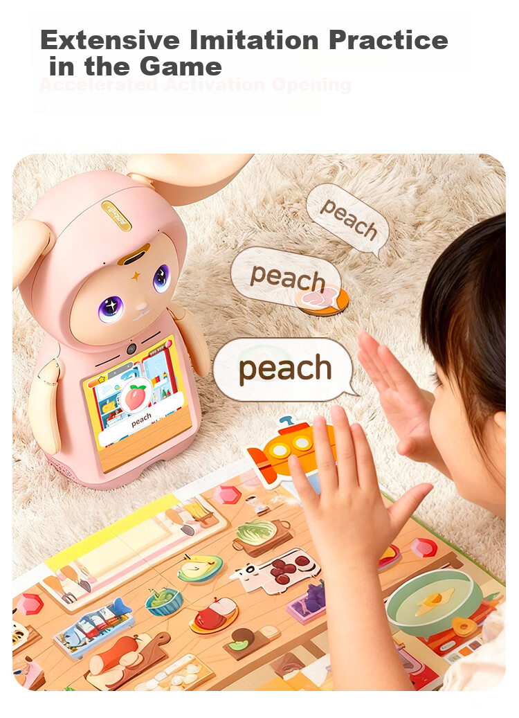 Doqee AI Little Foreign Teacher Robot PRO Pink Companion Robot English Learning Early Education Enlightenment Preschool Connection Reading Picture Book Smart Toy Children's Educational New Year Gift 5