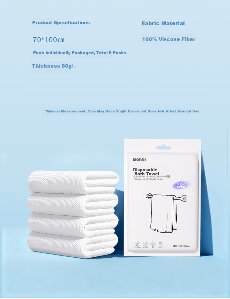 Bendi Disposable Bath Towels 5-Pack Extra Large Thickened Individually Packaged Soft Comfortable Hotel Travel Towels 17