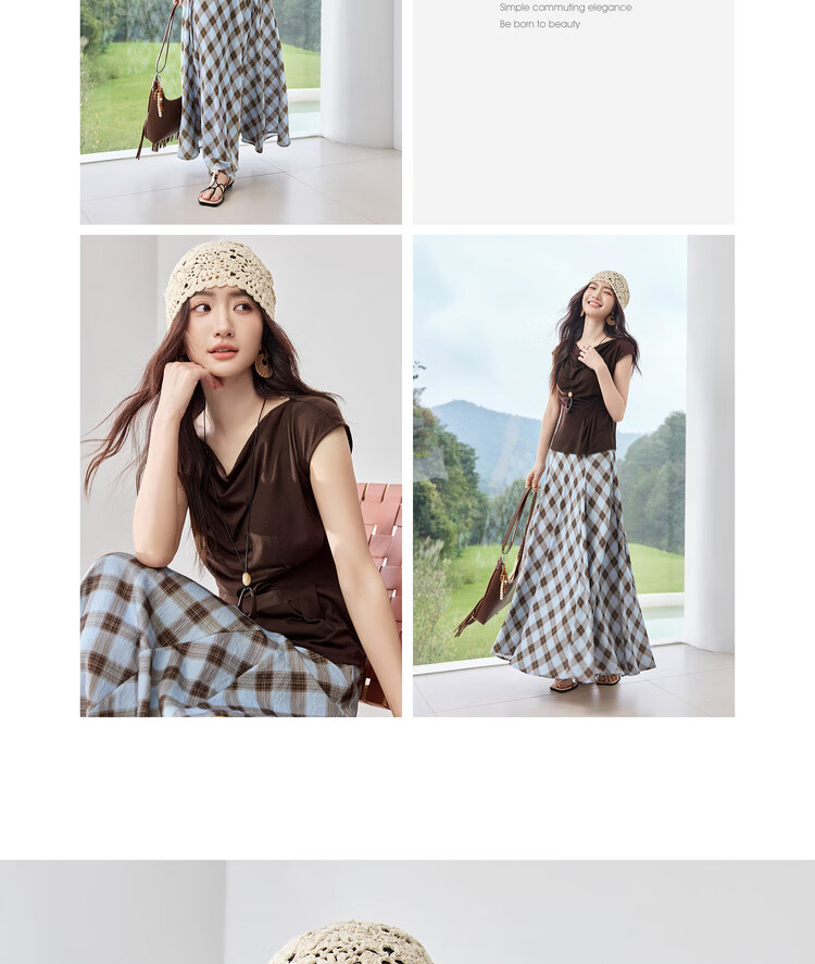 Shangdu Bila Lenzing Tencel Casual T-Shirt for Women Spring Summer Design Off-Shoulder Slimming Pleated Knitwear 18