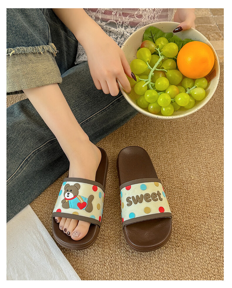 YUZHAOLIN Women's Cartoon Cute Home Bathroom Shower Slippers Outdoor Wear Sandals 20