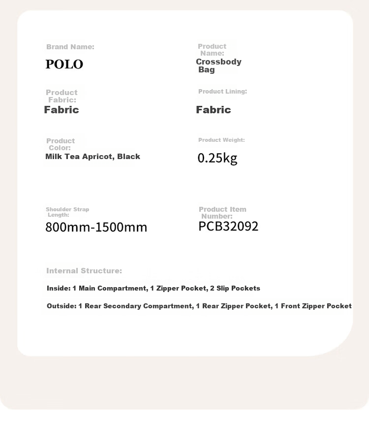 POLO Women's Lightweight Single Shoulder Crossbody Bag Large Capacity 8.3-inch iPad Bag Casual Phone Sports Sling Bag 6