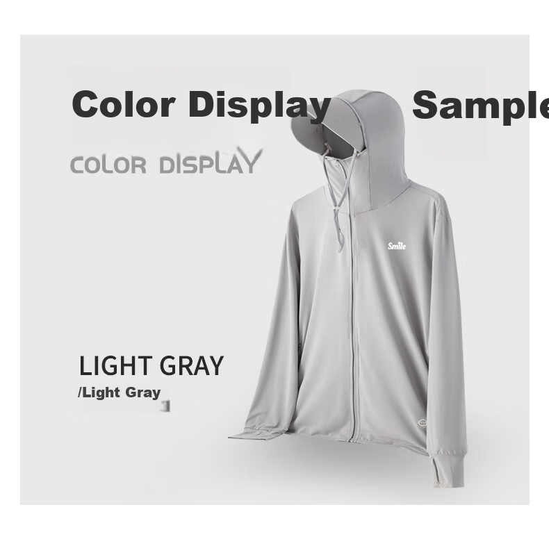 Warrior Men's Sunscreen Jacket Summer Ice Silk Quick-Dry Skin Jacket Outdoor Fishing Lightweight Jacket Light Gray L 9