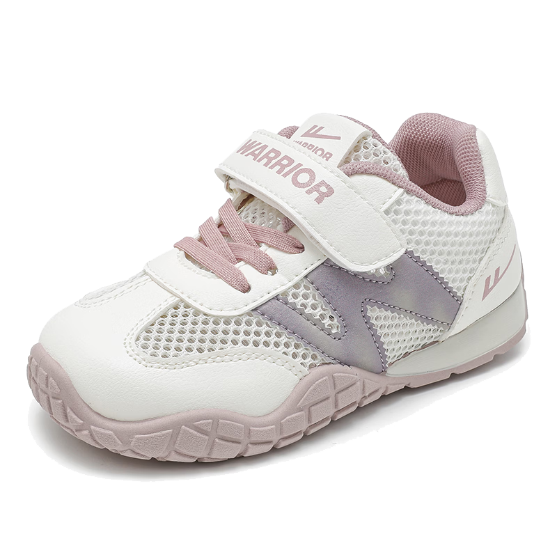 Warrior Boys Summer Sports Shoes Single Mesh Children's Running Shoes Breathable Girls Mesh Shoes WZ-2026 Beige/Purple 34