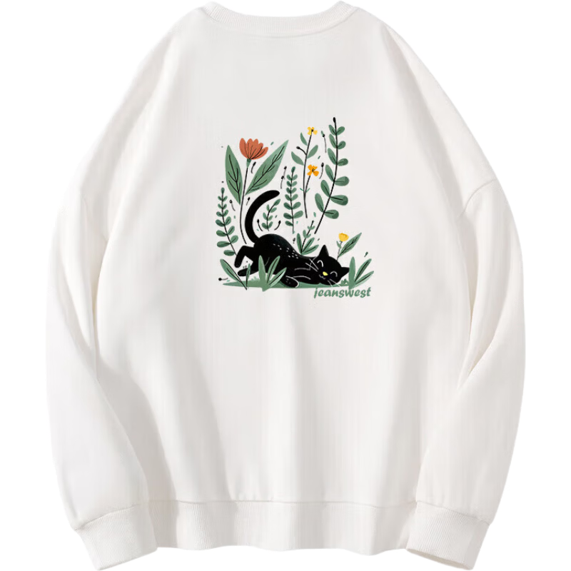 Jeanswest Women's Sweatshirt with Fun Printed Design, Loose-Fitting Comfortable Fashion Versatile Relaxed Top, Spring/autumn 2026, Pink, Size L