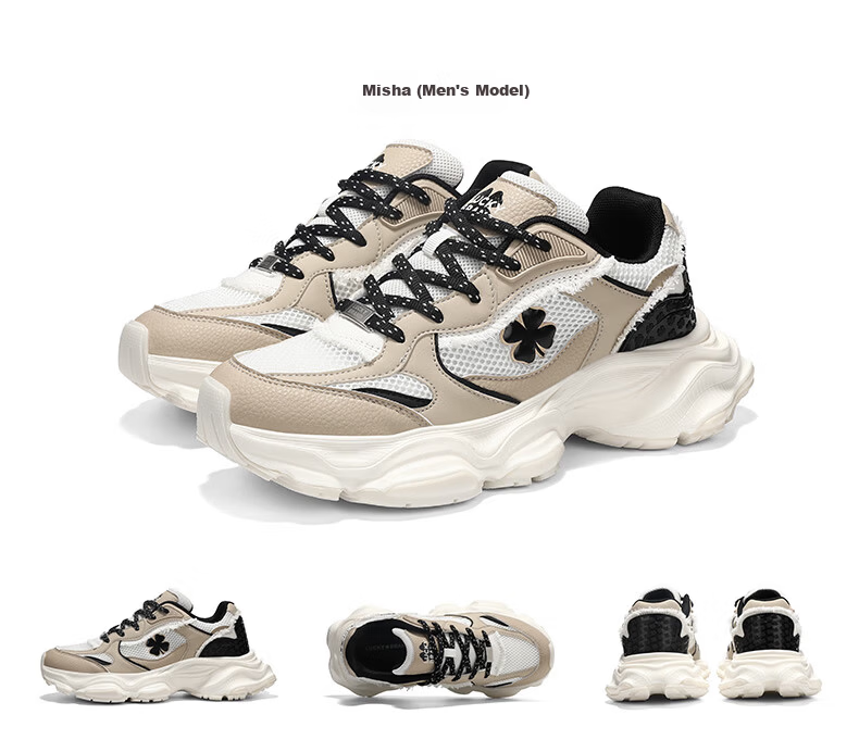 LUCKY BRAND Dad Sneakers Women's Clover American Casual Mesh Height-Increasing Breathable Sports Shoes Men's LY0302 Off-White Size 36 18