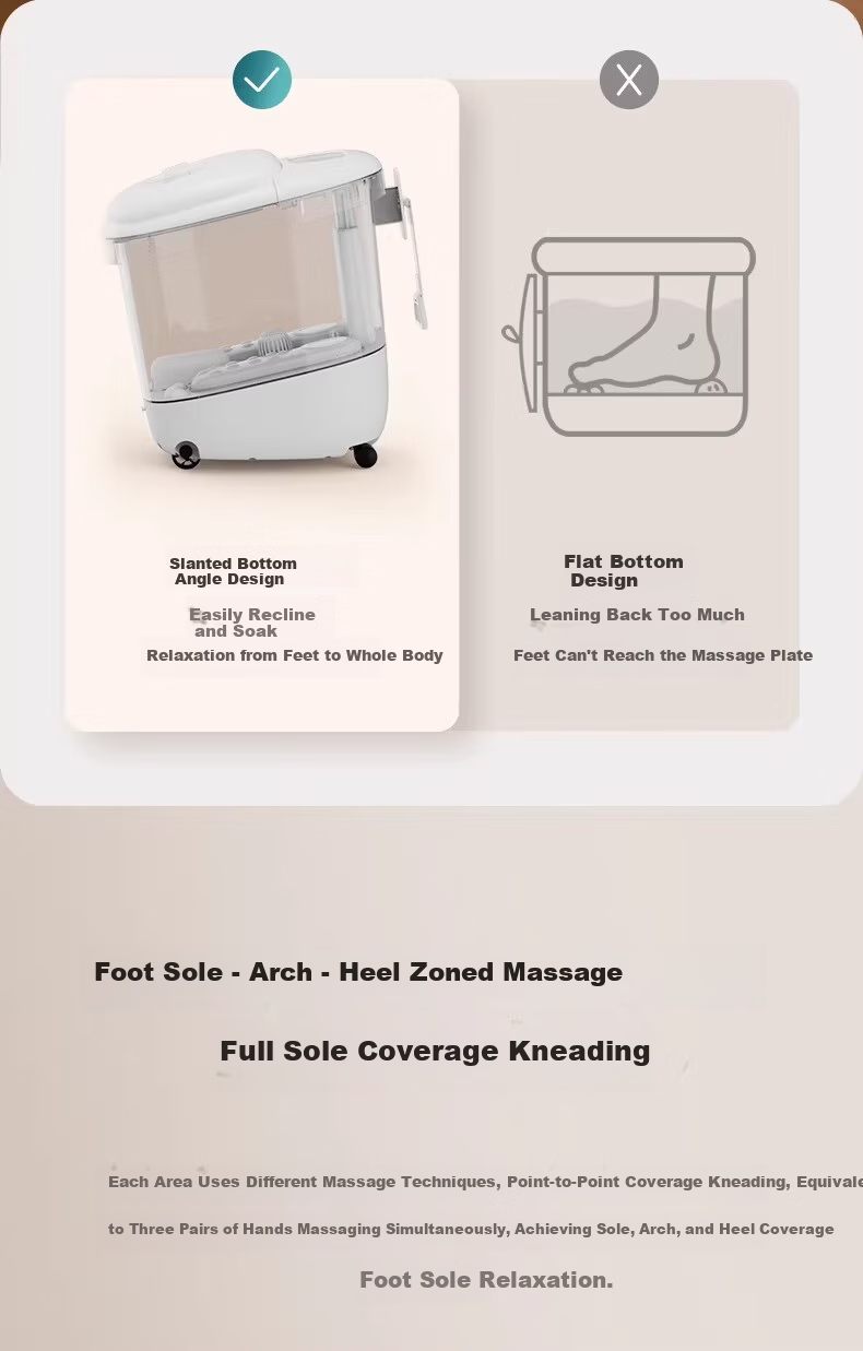 PHILIPS Foot Soaking Tub with Reclining Soak, Pipeline Sterilization, Electric Massage Foot Bath, Smart Constant Temperature Heating, Warm Foot Small White Bucket 3207F, Birthday Gift for Mom and Dad 5