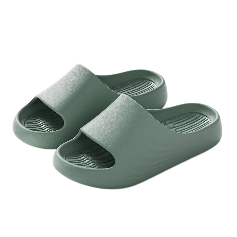 Ganmai Men's Non-Slip Summer Home Bathroom EVA Slippers, Odorless Outdoor Cool Slippers for Women, Green Size 40-41