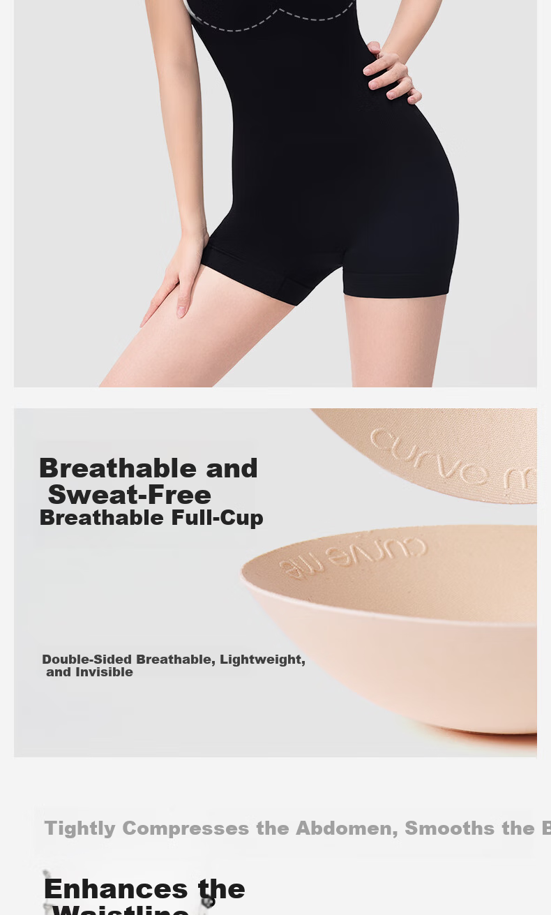 Curvilism [Victoria Song Style] Yoga Fitness Shaping Bodysuit Tummy Control Hip Lift Waist Cincher Navy Blue Size L 13