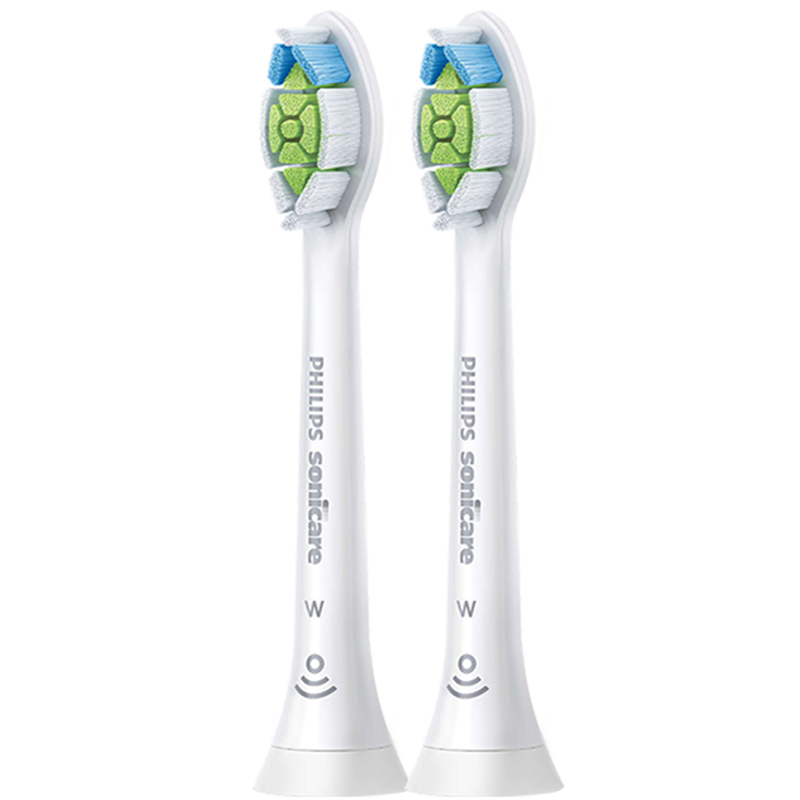PHILIPS Electric Toothbrush Heads W2 Whitening Official Original European Import Compatible with DiamondClean 1/3/3Pro/CI/Navigation Handle Series 2-Pack HX6062/85 White