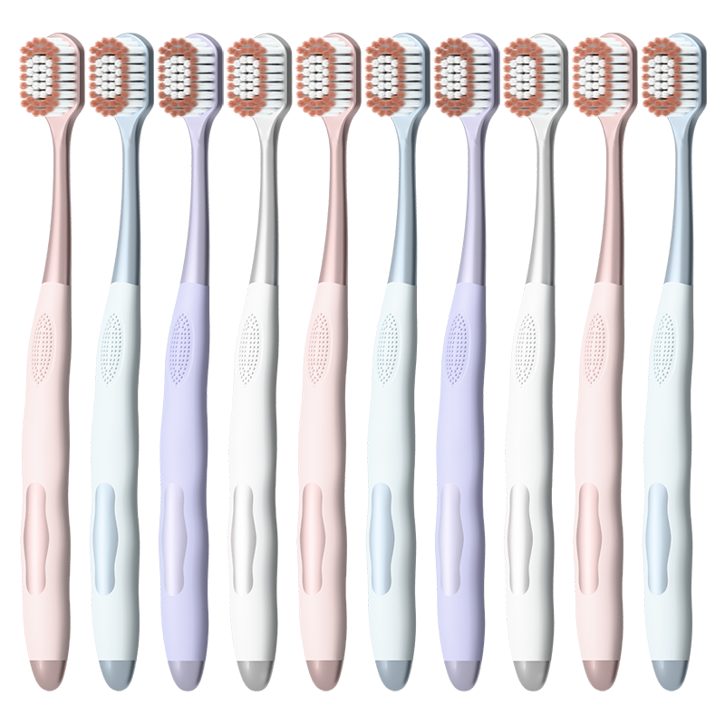Wabi Soft Bristle Toothbrush New Upgrade Thin Wide Gum Care Ultra Fine Ultra Soft Adult Men Women 10-Pack Individually Wrapped