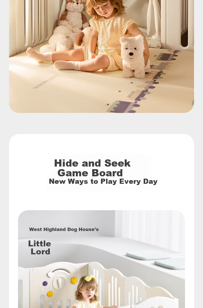 Babycare Children's Crawling Mat Shell White 80*80*2cm with Small House [Not Sold Separately, Accessory] 2