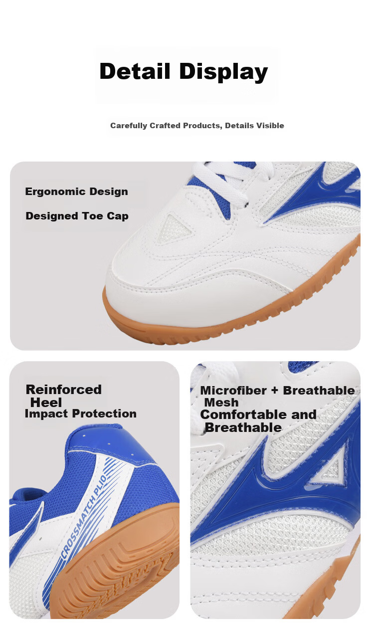 MIZUNO Table Tennis Shoes Men Women Professional Breathable Durable Non-Slip Sports Training Shoes 183021 White Blue Red Size 42 9