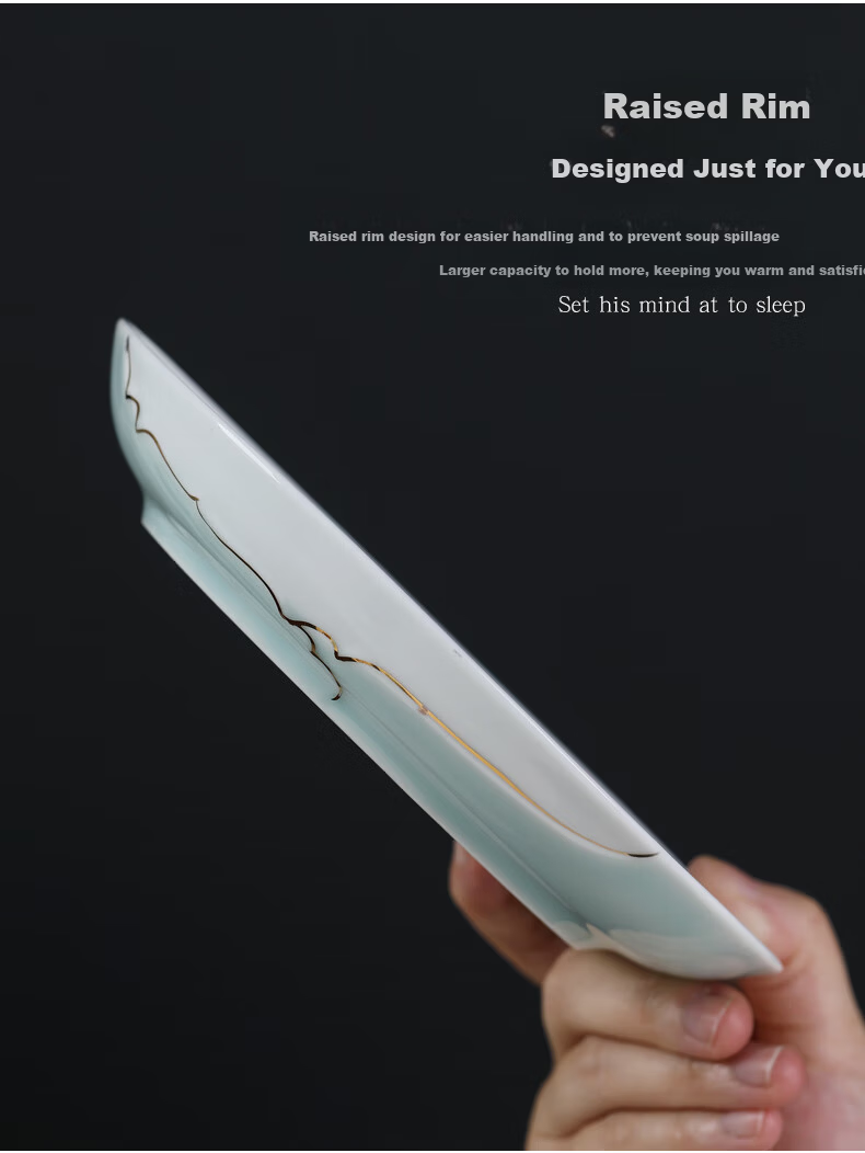 MULTIPOTENT Soup Spoon Small Rice Spoon Yi He Underglaze Color Retro Blue and White Round Bottom Set of 6 Spoons 15