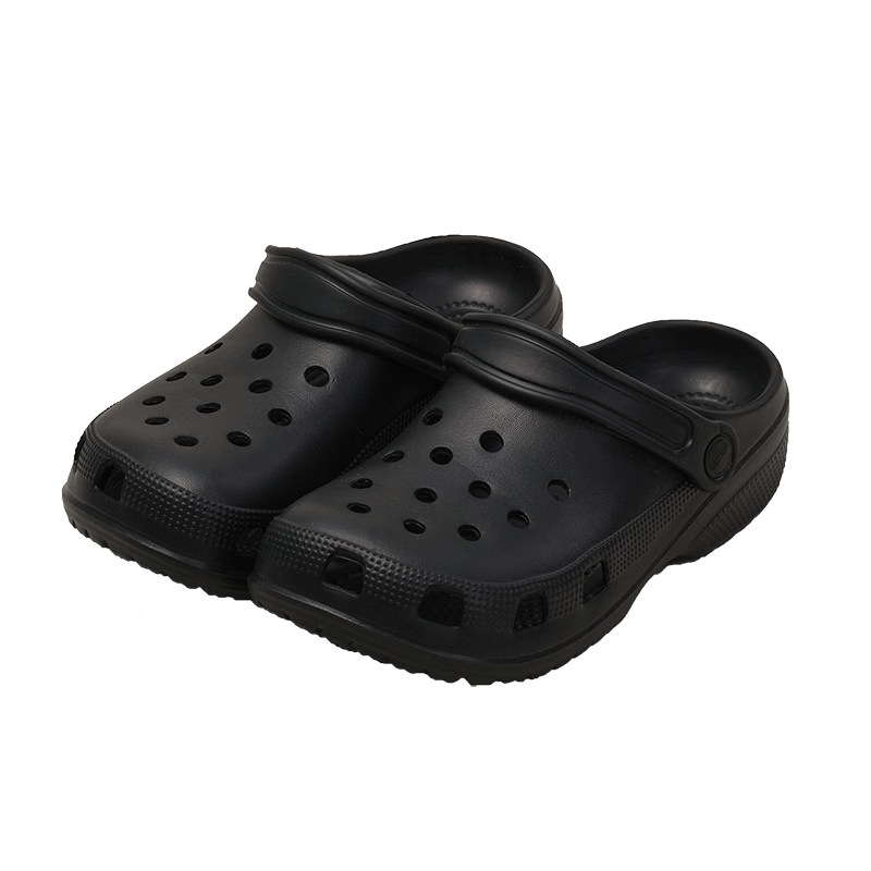 MINISO Women's Summer Outdoor Beach Clogs Non-Slip Thick Sole Soft Closed-Toe Sandals Black Size 38-39