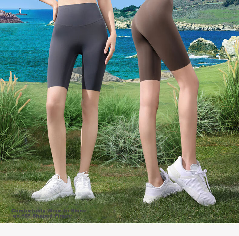 Miiow Shark Pants Women's 2026 New Summer Thin Yoga Pants Ice Silk Five-Point Cycling Fitness Leggings Shorts 1