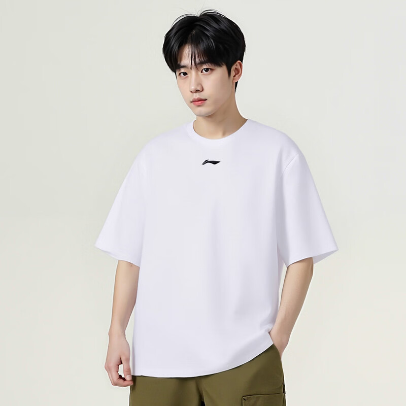 LI-NING Men's Lightweight Breathable Summer Sports Short Sleeve Loose Casual T-Shirt