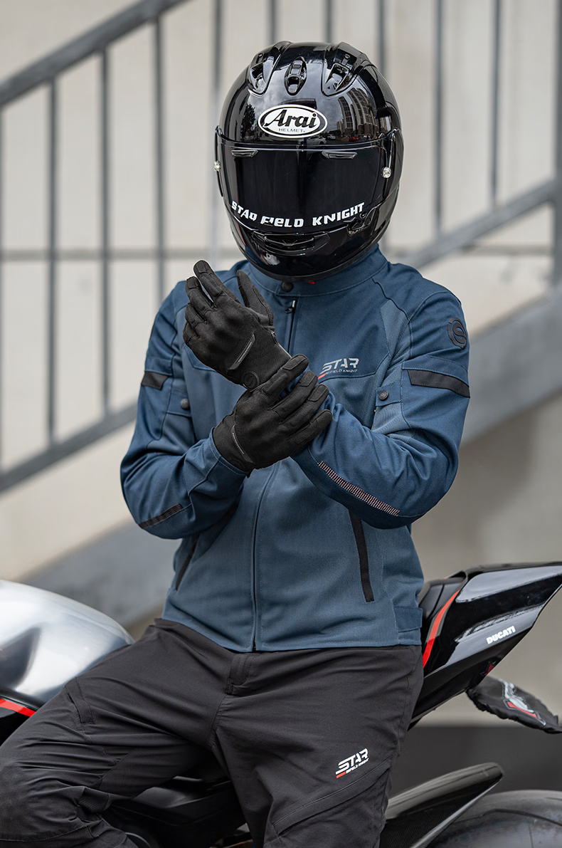 STAR FIELD KNIGHT Motorcycle Riding Gloves Unisex Spring Summer Breathable Retro Thin SKG577 Beige Size M 19