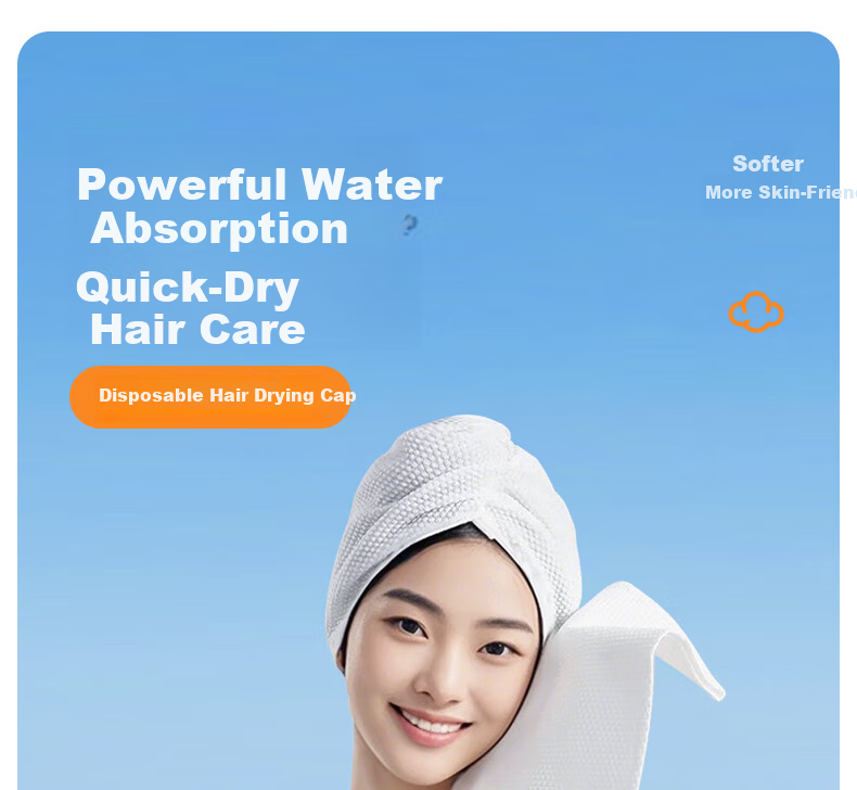 Beianshi Disposable Thickened Hair Drying Towel for Women, Individually Packaged, Absorbent Shower Cap, Travel Hotel Use, Pack of 3 2