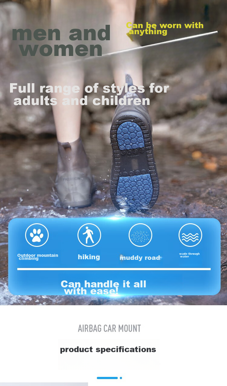 BWNK Waterproof Shoe Covers for Men And Women, Silicone Rain Shoe Covers, Thickened Wear-Resistant Rain Protection Foot Covers, Rain Boots, Brown XXL Size 1