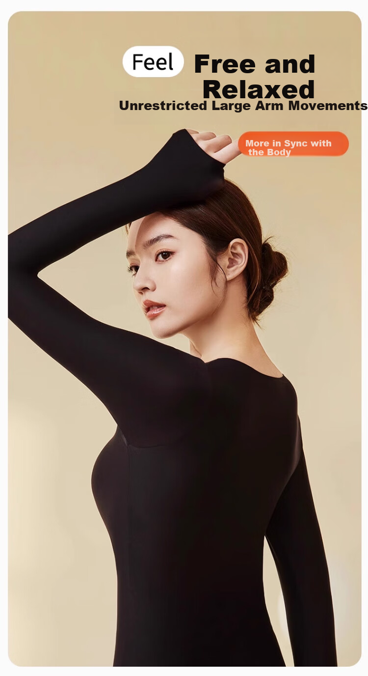 Neixiaoban Seamless Thermal Base Layer Women's Thin Heat-Generating Skin-Enhancing Autumn Winter Invisible Underwear Set 9