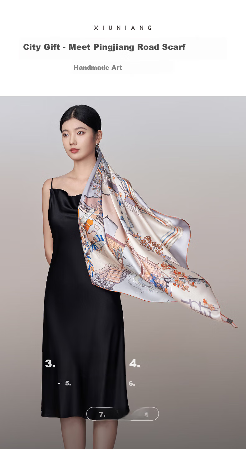 Embroiderer Silk 100% Mulberry Silk Women's Premium Silk Scarf Square Scarf Gift Box for Elders Mom Mother's Birthday Gift 1