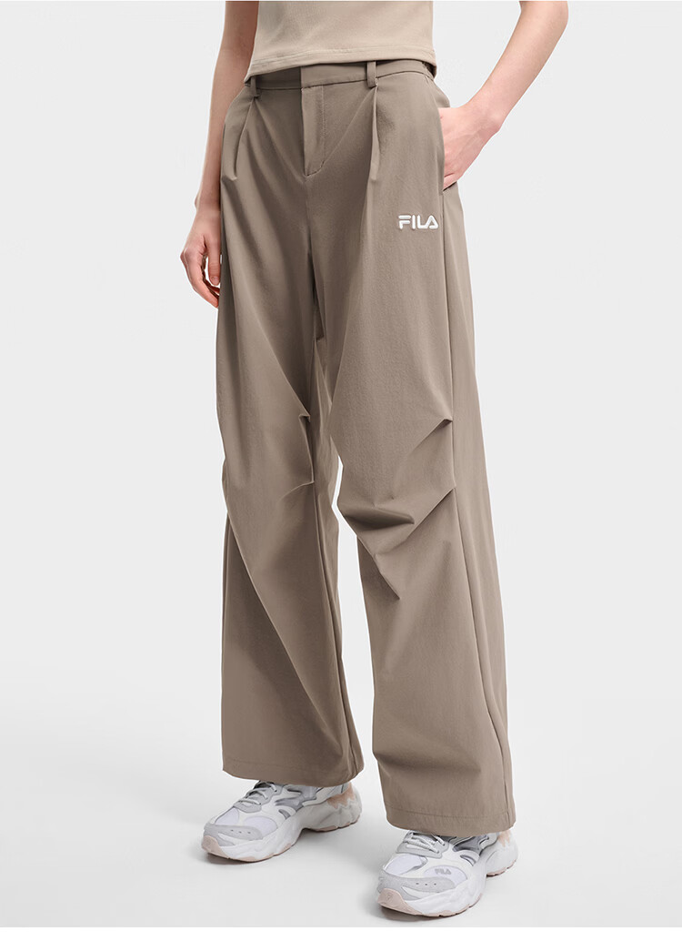 FILA Official Women's Woven Long Pants 2026 Summer New Moisture-Wicking Quick-Dry Sun-Protective Cargo Pants 17