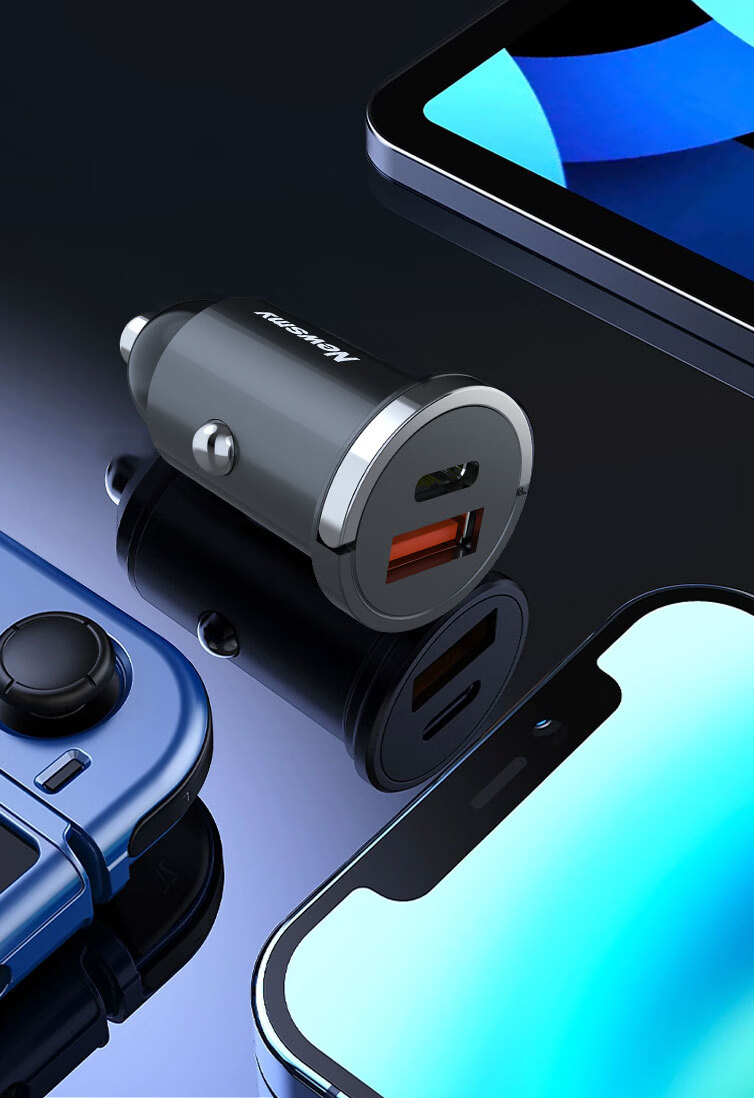 Newsmy Car Charger Cigarette Lighter Super Fast Charger Dual Port Adapter Apple 17 Huawei Honor Android Hidden 66W+PD36W Super Fast Charger 22
