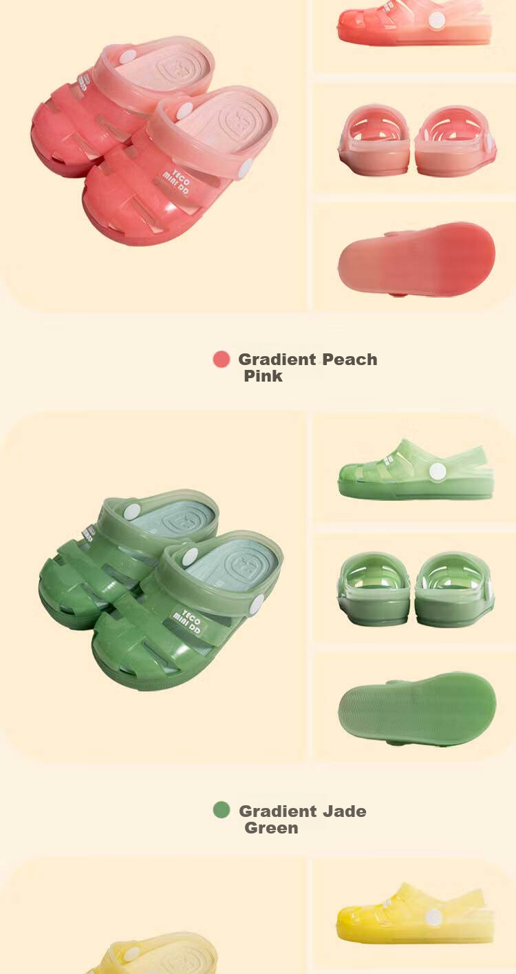 YECO MINI DD Kids Roman Jelly Shoes Girls Sandals Boys Beach Shoes Gradient Pink Size 23 14