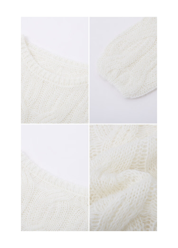 MT Fashion Cable Knit Spring Simple Crew Neck Versatile Loose Long Sleeve Pullover Sweater 17