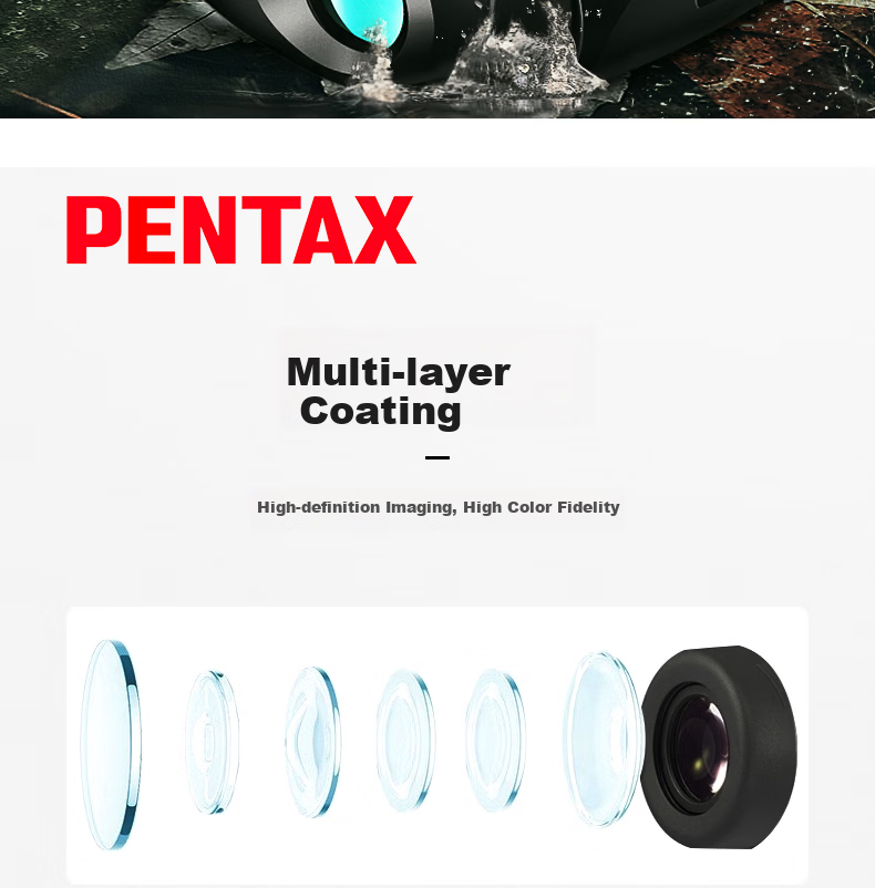 PENTAX Japanese Binoculars UP10x25, High Magnification, High Definition, Compact And Portable, Low-Light Night Vision Telescope 5