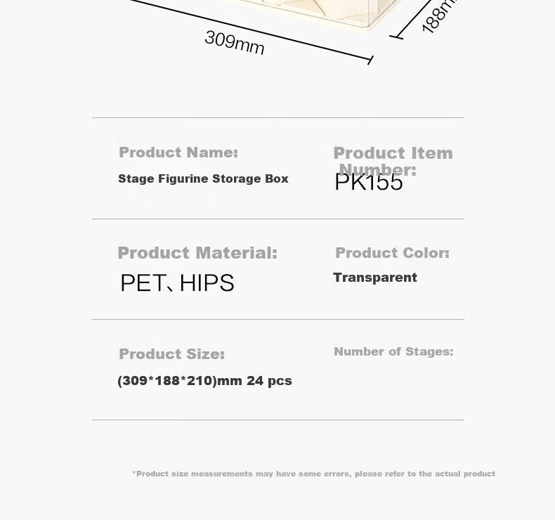 Deli PK159 Cylindrical Blind Box Display Stand for 1 Unit, Pop Mart Blind Box Cabinet Figure Storage Box 12