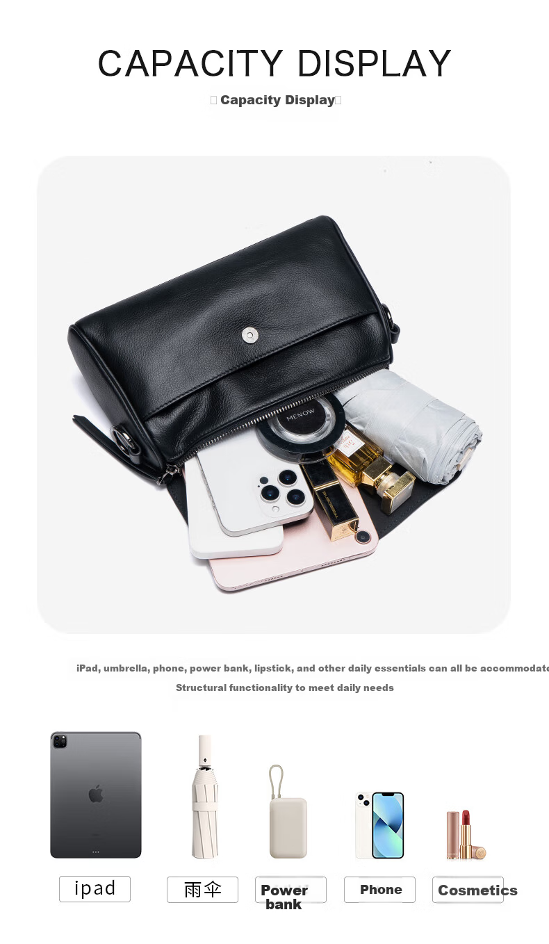 AudiJia Genuine Leather Women's Bag 2026 New Middle-aged Mom Small Square Underarm Crossbody Bag Birthday Gift 5