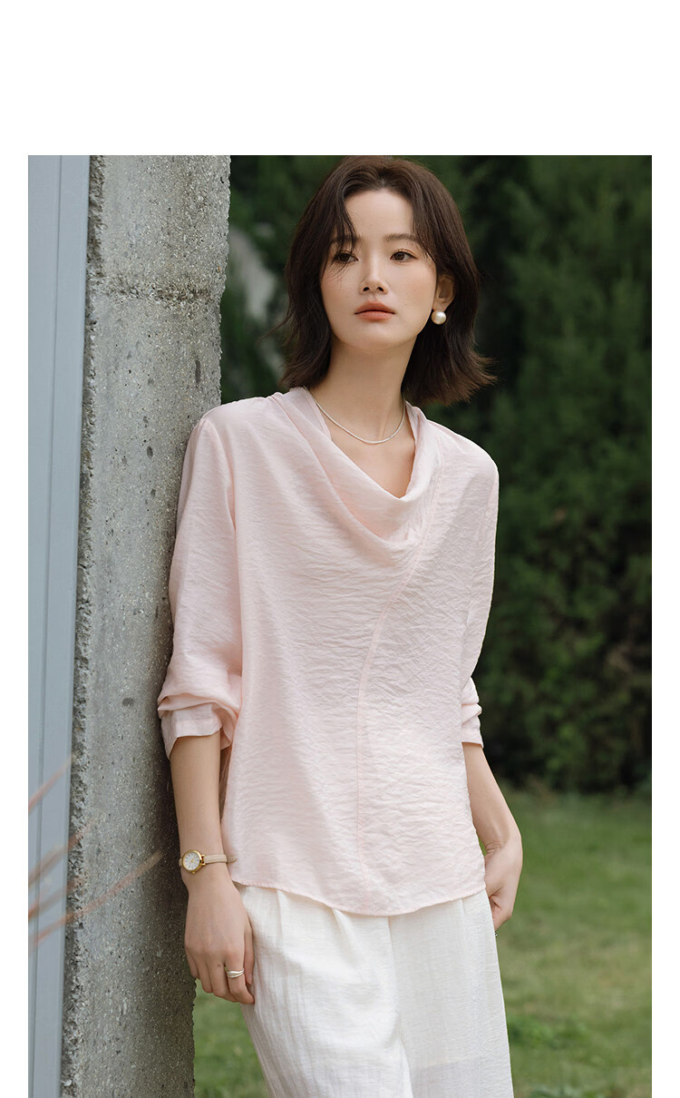 Demana Champs-Élysées Spring French Elegant Loose Fit Small Size Silky Comfortable Women's Blouse 11