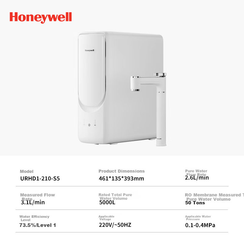 Honeywell Fresh Pure Water & Fresh Mineral Water Dual Outlet Integrated Mineral Water Purifier with Scale Inhibitor Under-Sink Household Direct Drinking Water Filter S8 Ultra