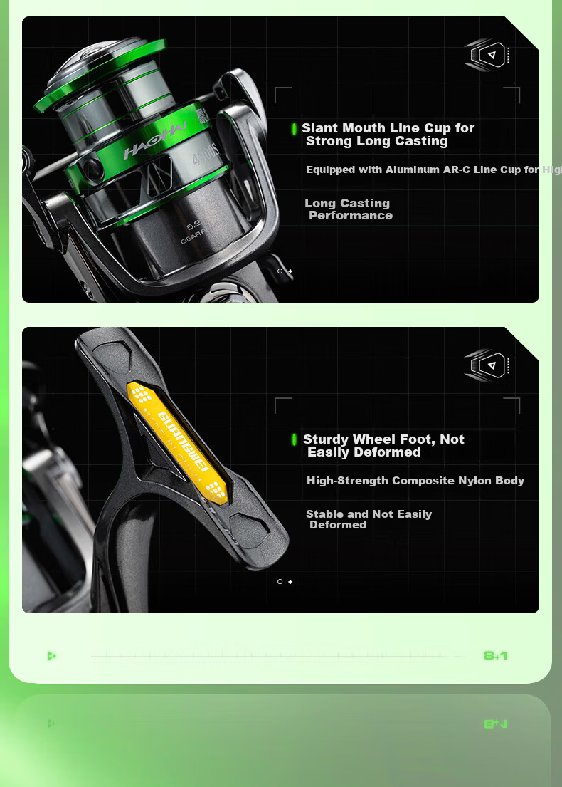 GW 2.7m Haohai II Heavy Duty Long Cast Sea Fishing Rod Set Super Hard Surf Casting Rod Sea Pole for Silver Carp and Bighead Carp Fishing Gear 7