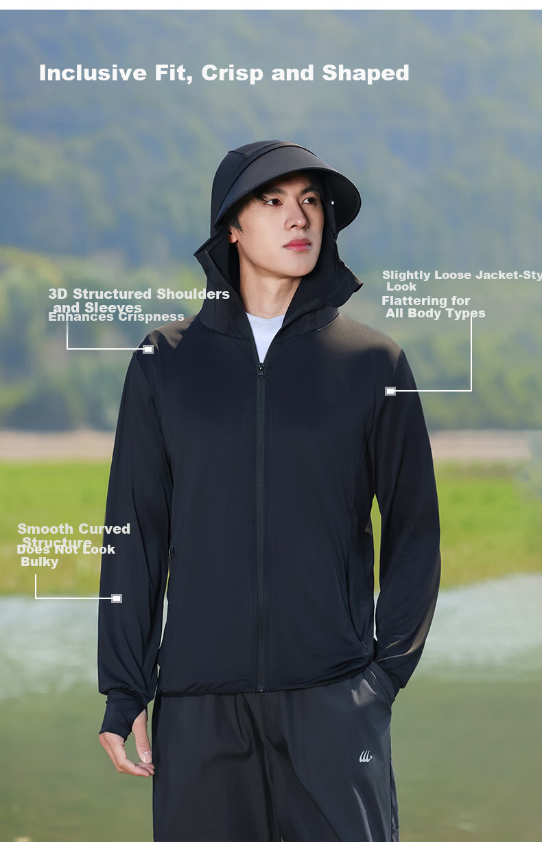 Combo Men's Ice Silk Summer UV Protection Ultra-Thin Breathable Cycling Outdoor Sun Protection Jacket Women's Fishing Coat 25