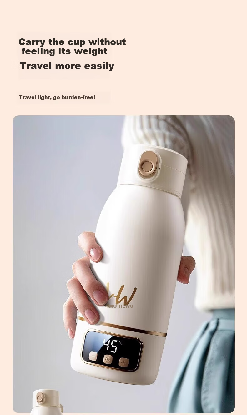 HeWu Wireless Portable Thermostatic Cup Thermostatic Kettle Baby Travel Milk Frother Water Boiling Cup Milk Warmer Fast Charging Set 32