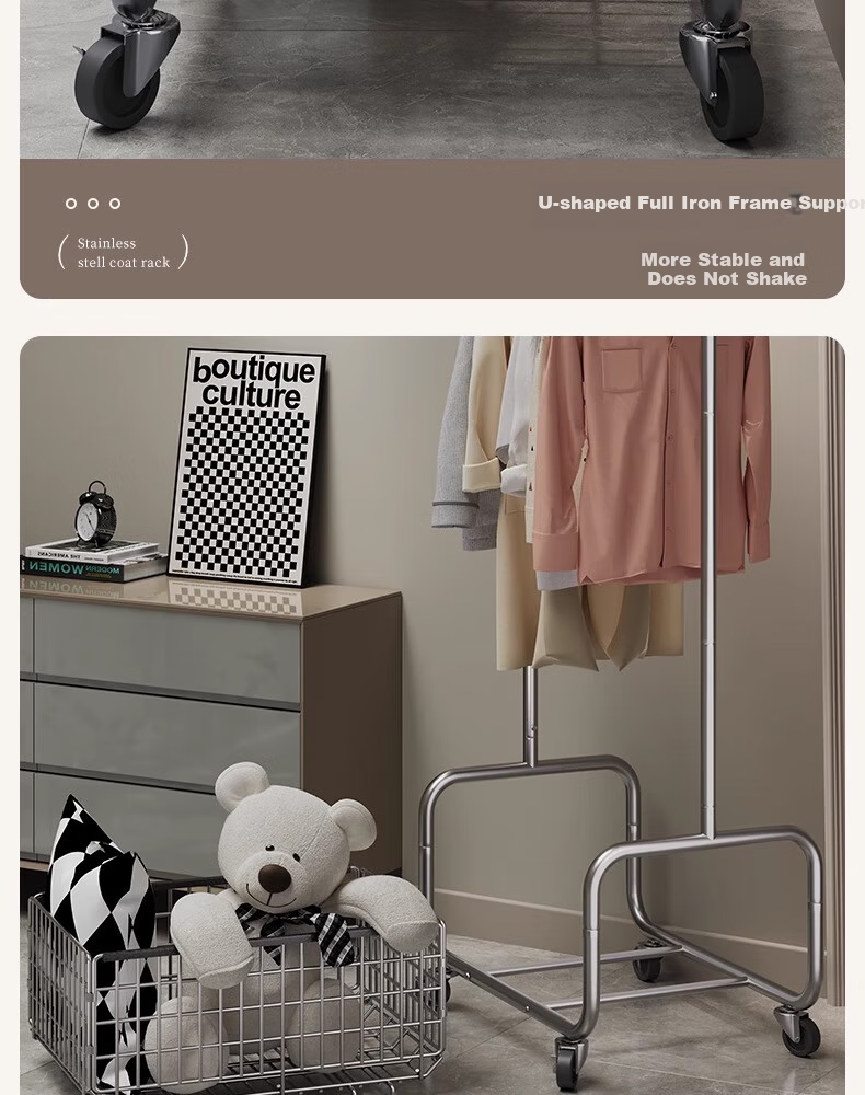 Chibilun Bedroom Floor Coat Rack Home Metal Clothes Hanger Stand Wardrobe Room Storage Overnight Clothes Rack 17