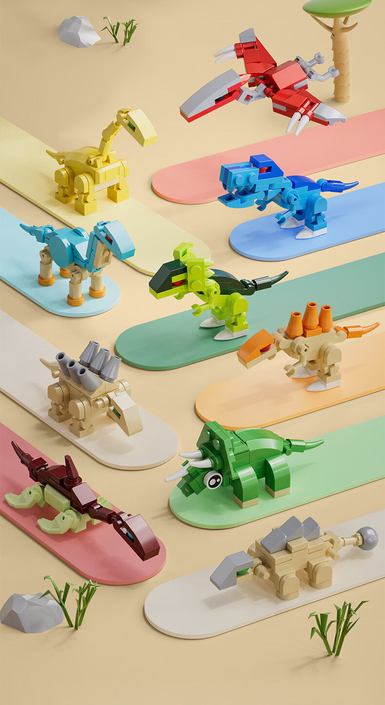 JEPPE Dinosaur Toy Blind Box Small Building Blocks Student Prize DIY Assembly Kids Kindergarten Children's Day Gift 9