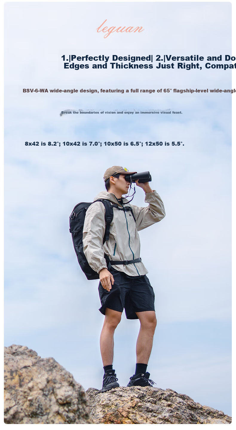 BOSMA Optimist 3rd Generation 8X42ED Binoculars, High-Power HD, Flat-Field, Close-Focus, Nitrogen-Filled Waterproof, Large Eyepiece, Wide Field of View 8